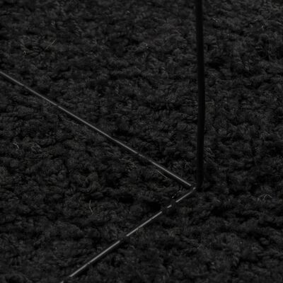 vidaXL Čupavi tepih PAMPLONA s visokim vlaknima moderni crni Ø 160 cm
