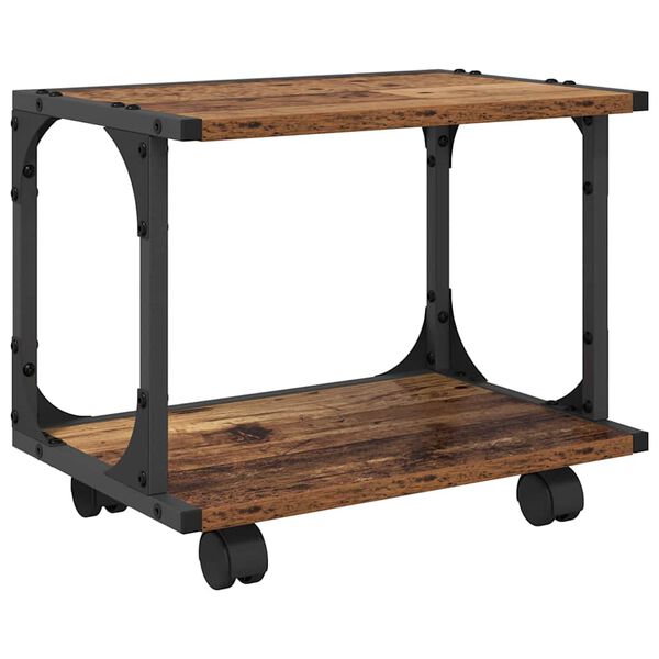 vidaXL Držač za printer Staro drvo 41 x 28 x 33.5 cm Konstruirano drvo