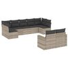 vidaXL 9-dijelni set vrtnih sofa od poliratana s jastucima svjetlosivi