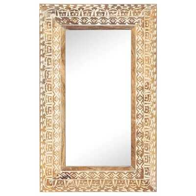 vidaXL Ručno izrezbareno ogledalo 80 x 50 x 2,6 cm masivno drvo manga
