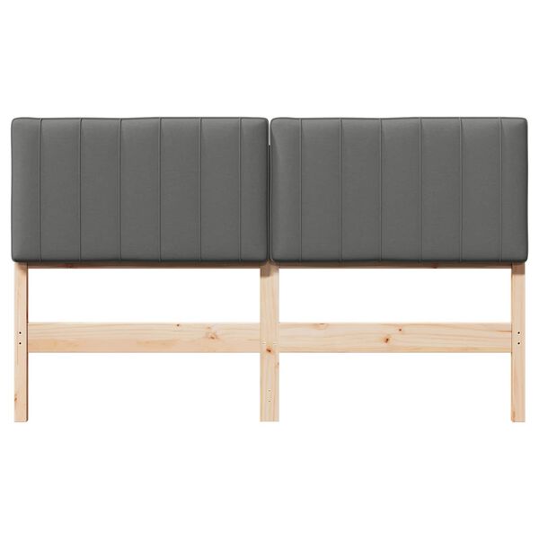 vidaXL Tapecirani uzglavlje s uzglavljem Smeđa i svijetlosiva 150 cm