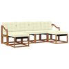 vidaXL Set vanjskih sofa s jastukom 6 pcs Prirodna i krem