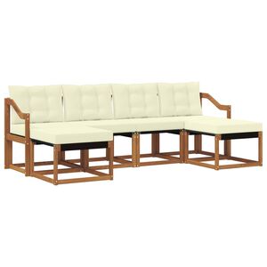 vidaXL Set vanjskih sofa s jastukom 6 pcs Prirodna i krem