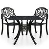 vidaXL 3-dijelni bistro set od lijevanog aluminija crni