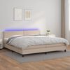 vidaXL Krevet box spring madrac LED cappuccino 200x200cm umjetna koža