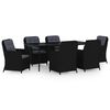 vidaXL 7-dijelni vrtni blagovaonski set crni