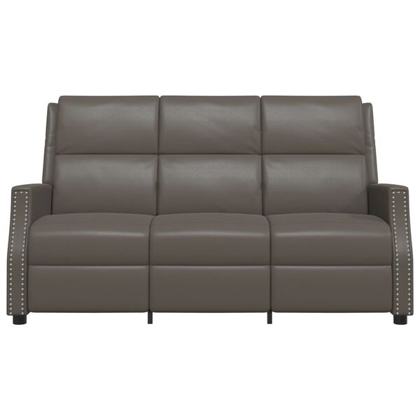 vidaXL Masažni trosjed od umjetne kože sivi