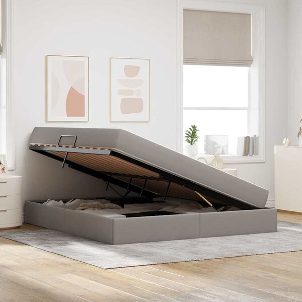 vidaXL Krevet s madracem i skladištem Sivo-smeđa 180 x 200 cm