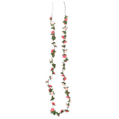 vidaXL Vijenci od umjetnog cvijeća 6 kom boja proljetnih ruža 250 cm