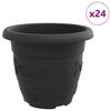 vidaXL Okrugla saksija za cveće 24 kom. Crna &Oslash; 30 x 25 cm Plastika