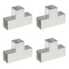 vidaXL Spojnici za stupove u T-obliku 4 kom pocinčani metal 101x101 mm
