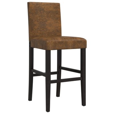 vidaXL Barske stolice 2 kom masivno drvo kaučukovca i umjetna koža