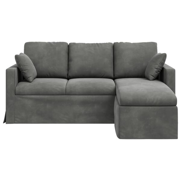 vidaXL Sofa Tamno siva 198 x 134 x 80 cm Bar&scaron;un