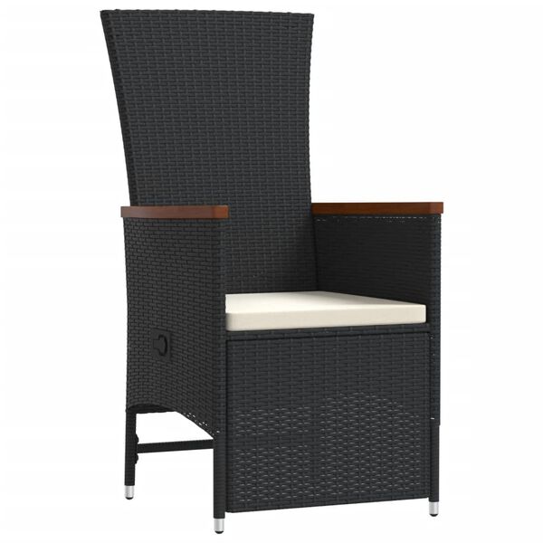 vidaXL 11-dijelni vrtni blagovaonski set s jastucima poliratan crni