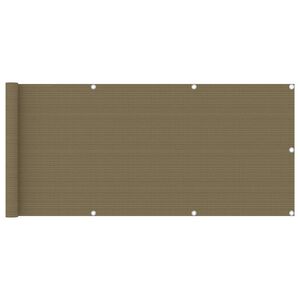 vidaXL Balkonski zastor smeđe-sivi 75 x 400 cm HDPE