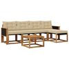 vidaXL Set vanjskih sofa s jastukom 6 pcs Prirodna i bež