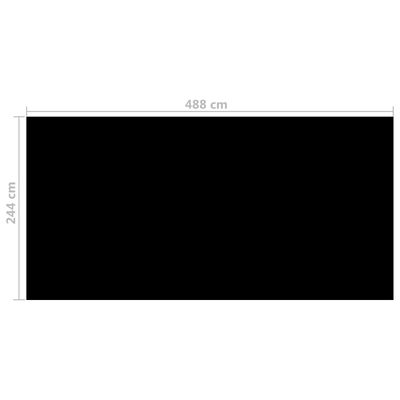 vidaXL Pokrivač za bazen crni 488 x 244 cm PE