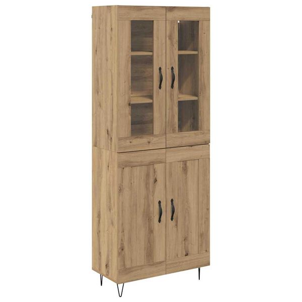 vidaXL Highboard Umjetnički hrast 69,5 x 34 x 90 cm Konstruirano drvo