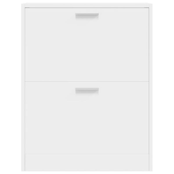 vidaXL Bijeli drveni ormarić za cipele s 2 pretinca