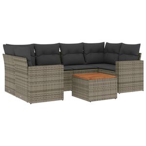 vidaXL 7-dijelni set vrtnih sofa sivi od poliratana