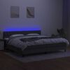 vidaXL Krevet box spring s madracem LED tamnosivi 200x200 cm tkanina