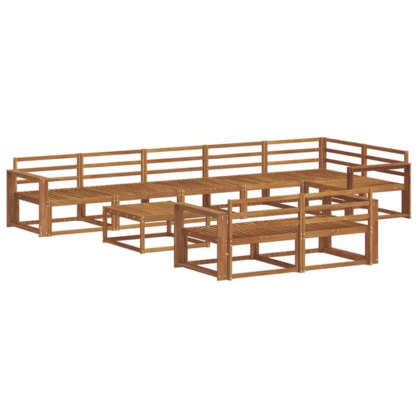 vidaXL Set vanjskih sofa 9 pcs Prirodna Čvrsto drvo akacije