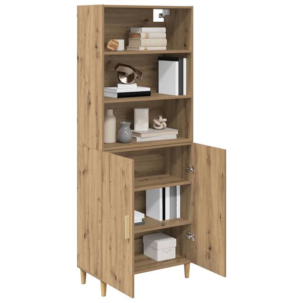 vidaXL Highboard Umjetnički hrast 69,5 x 32,5 x 180 cm