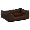 vidaXL Krevet za pse smeđi 85,5 x 70 x 23 cm flis s izgledom platna