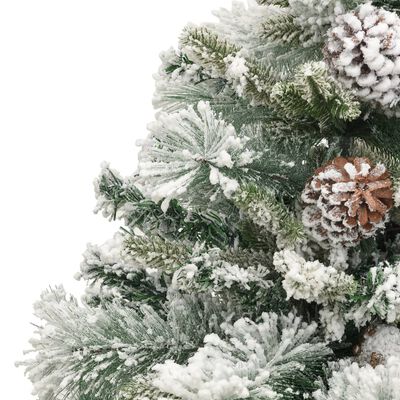 vidaXL Osvijetljeno božićno drvce sa snijegom i šiškama 150 cm PVC/PE