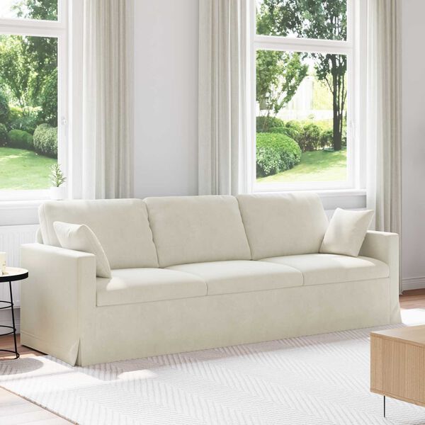 vidaXL Sofa Krema 228 x 78 x 80 cm Bar&scaron;un