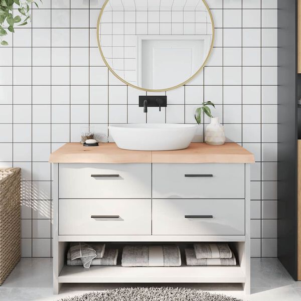 vidaXL Kupaonska radna ploča 120x60x(2-6) cm netretirano masivno drvo