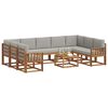 vidaXL Set vanjskih sofa s jastukom 10 pcs Prirodna i svijetlo siva