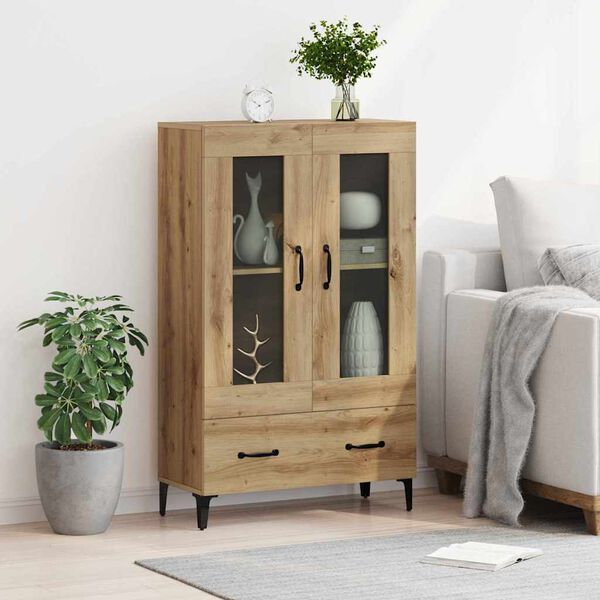vidaXL Highboard s ladicama Umjetnički hrast 70 x 31 x 115 cm