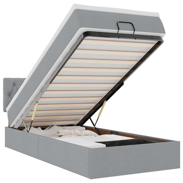 vidaXL Otomanski krevet s madracem svijetlosivi 100x200 cm tkanine