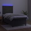 vidaXL Krevet box spring s madracem LED tamnosivi 80 x 200 cm bar&scaron;un