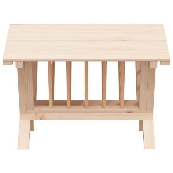 vidaXL Hranilica za sijeno za zečeve 44x33x33 cm masivna jelovina