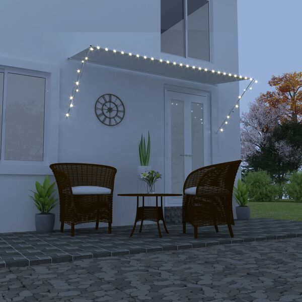 vidaXL Tenda na uvlačenje s LED svjetlima 300 x 150 cm krem