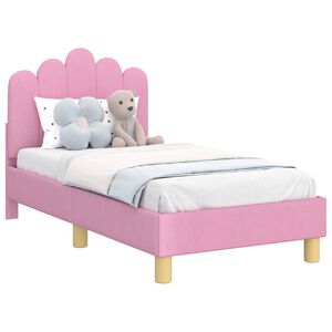 vidaXL Okvir kreveta za malu djecu s naslonom Ružičasta 70 x 140 cm