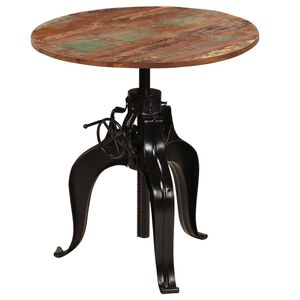 vidaXL Barski stol od masivnog obnovljenog drva 75 x (76 - 110) cm