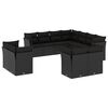 vidaXL 11-dijelni set vrtnih sofa od poliratana s jastucima crni