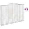 vidaXL Lučne gabionske ko&scaron;are 3 kom 300x30x200/220cm pocinčano željezo