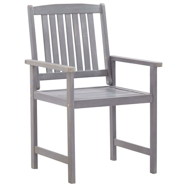 vidaXL 7-dijelni vrtni blagovaonski set od bagremovog drva sivi