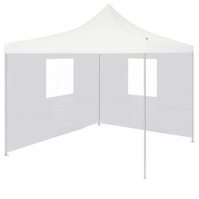 vidaXL Sklopivi šator za zabave s 2 bočna zida 3 x 3 m čelični bijeli
