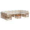 vidaXL Set vanjskih sofa 11 kom. Prirodna i krema bijela Poliester