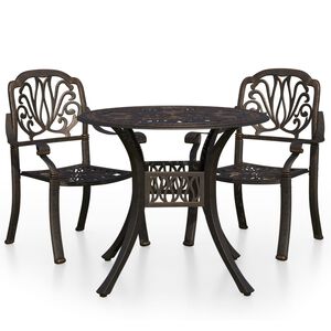 vidaXL 3-dijelni bistro set od lijevanog aluminija brončani