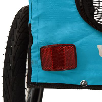 vidaXL Prikolica za bicikl za ljubimce plavo-crna od tkanine i željeza