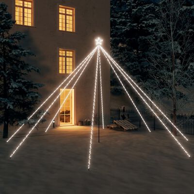 vidaXL Božićno drvce s LED svjetlima 800 LED žarulja hladno bijelo 5 m