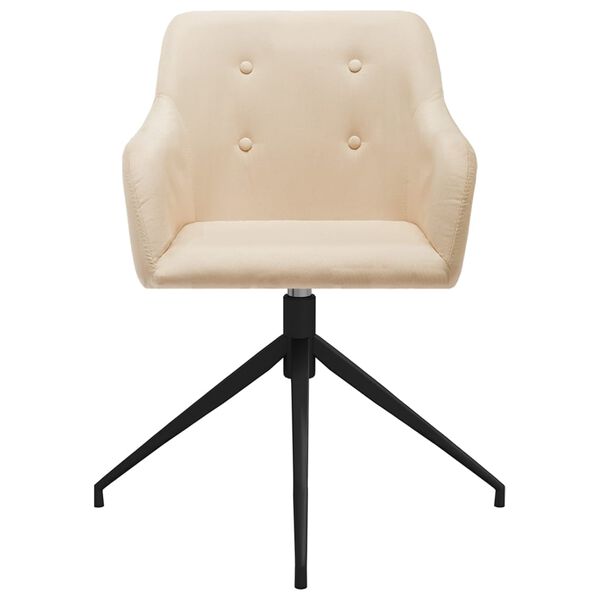 vidaXL Okretne blagovaonske stolice od tkanine 2 kom krem