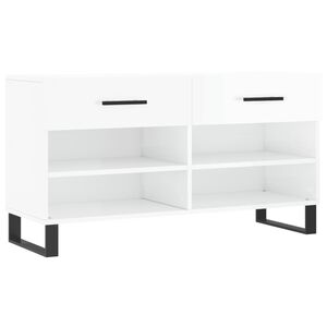 vidaXL Klupa za cipele sjajna bijela 102x35x55 cm konstruirano drvo