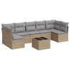 vidaXL 8-dijelni set vrtnih sofa od poliratana s jastucima bež